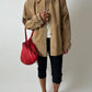 Suede relaxed jacket | Camel beige