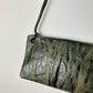 Croc embossed leather bag | Forest green