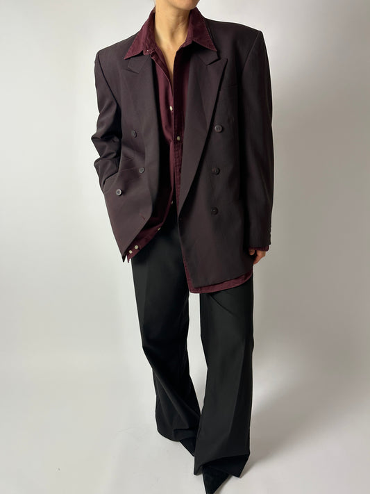 Double-breasted blazer | Deep Bordeaux