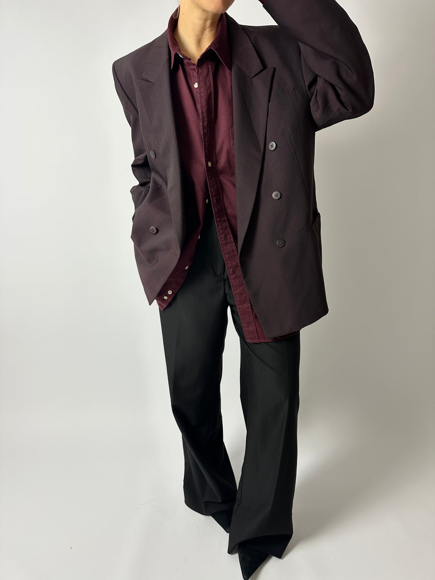 Double-breasted blazer | Deep Bordeaux