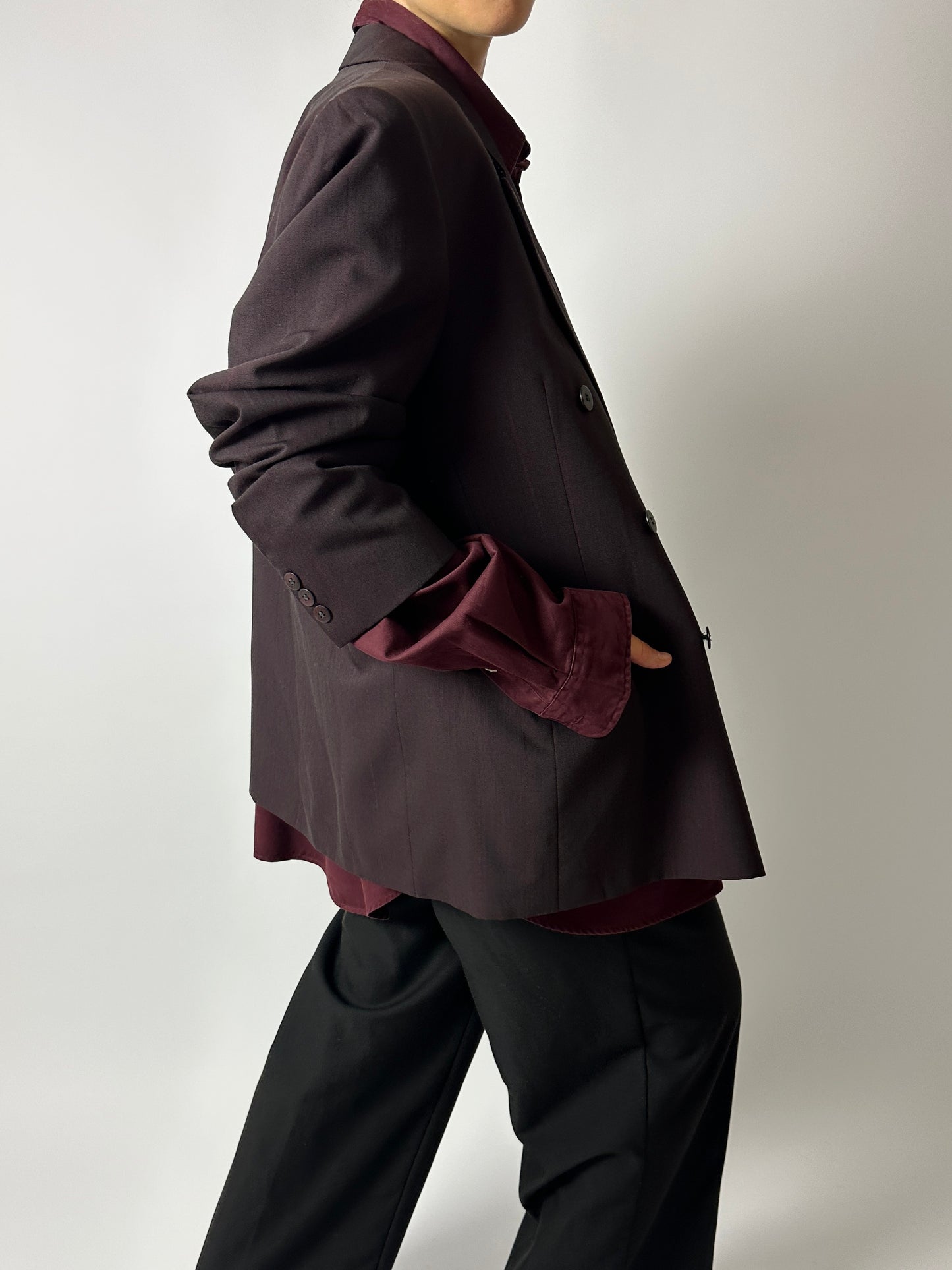 Double-breasted blazer | Deep Bordeaux