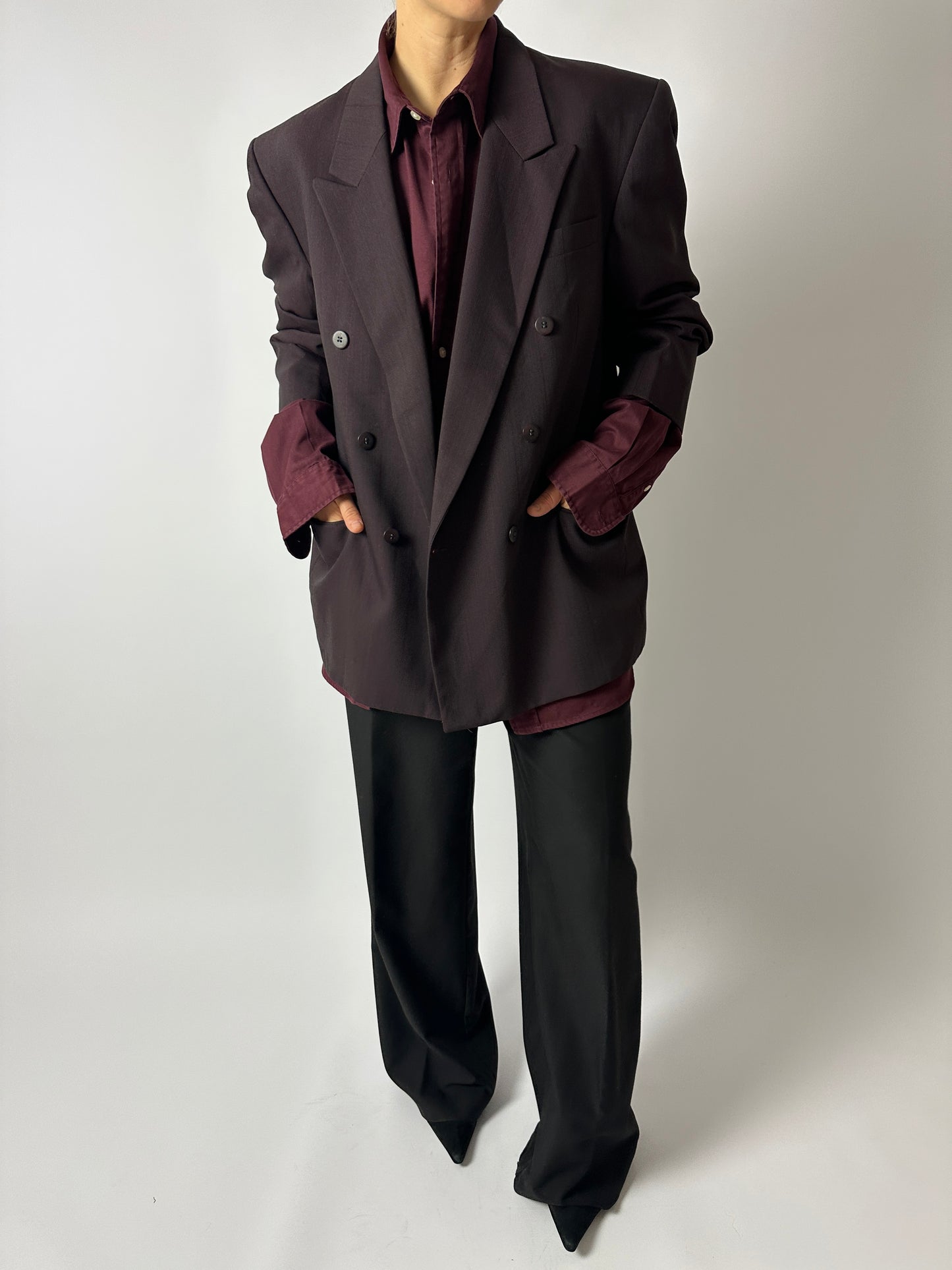Double-breasted blazer | Deep Bordeaux