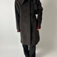 Long Alpaca wool coat | Dark Brown