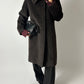Long Alpaca wool coat | Dark Brown