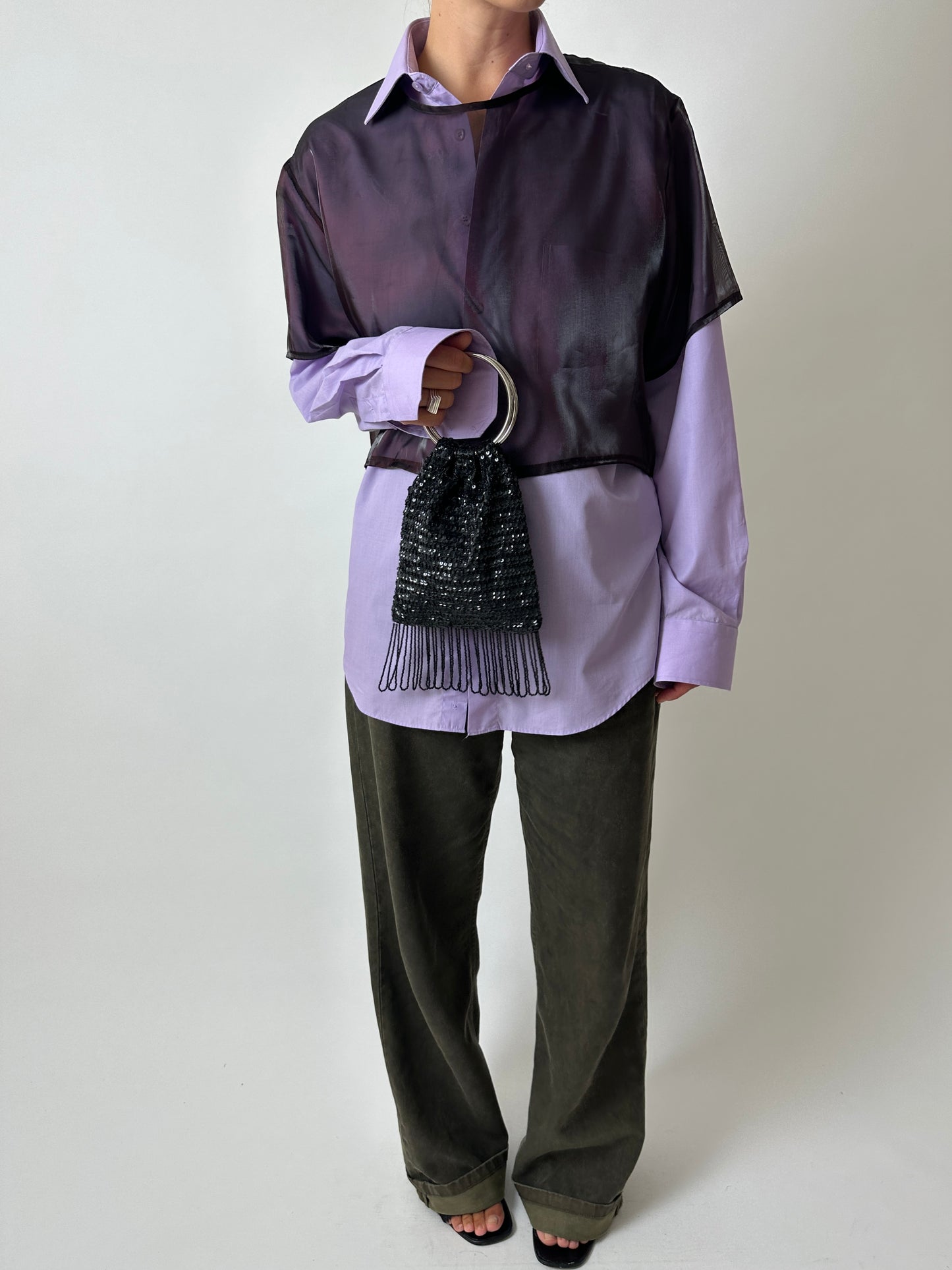 Sequin fringe bag | Black