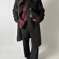 Long Alpaca wool coat | Dark Brown