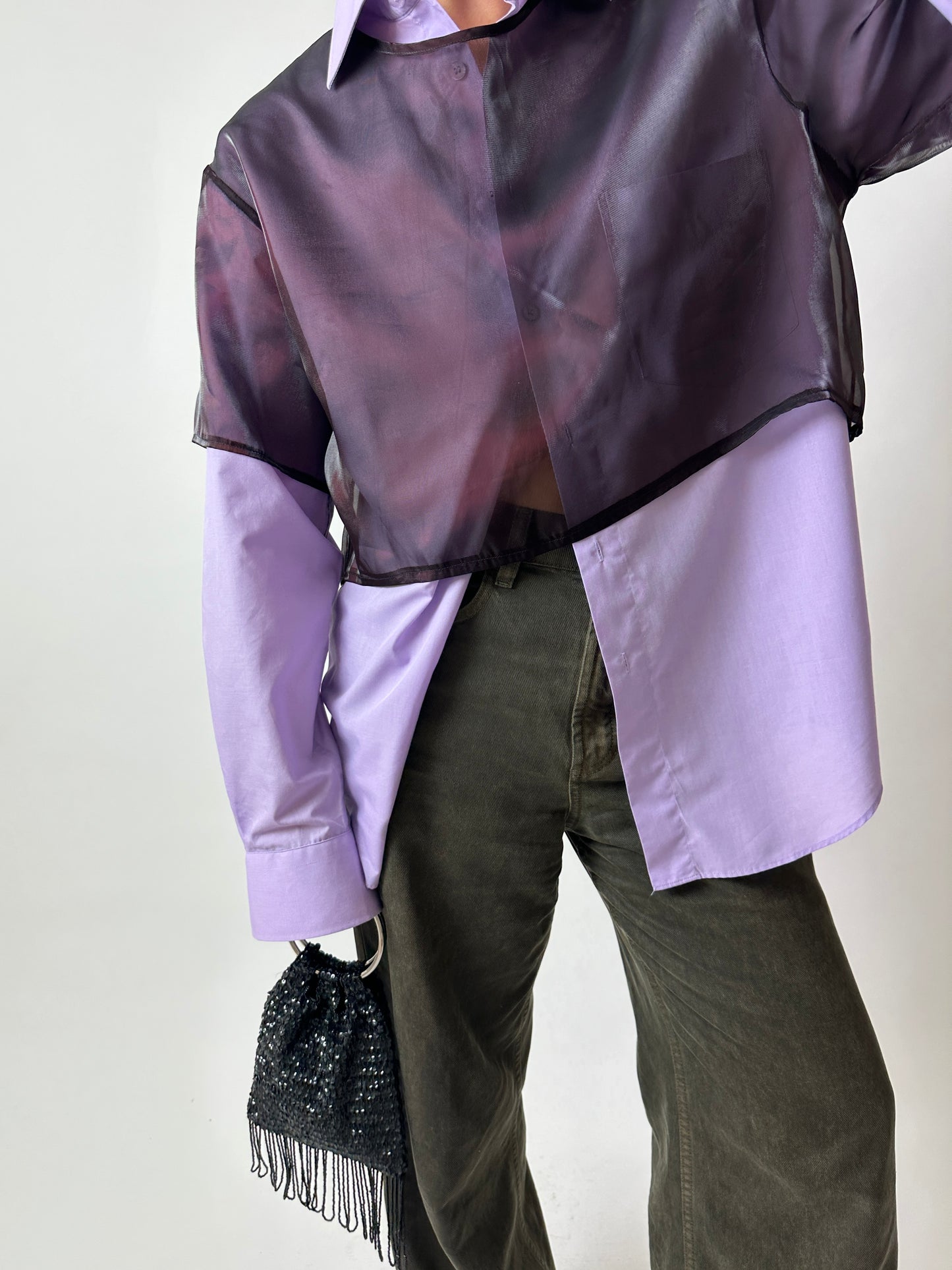 Relaxed cotton shirt | Lilac