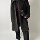 Long Alpaca wool coat | Dark Brown