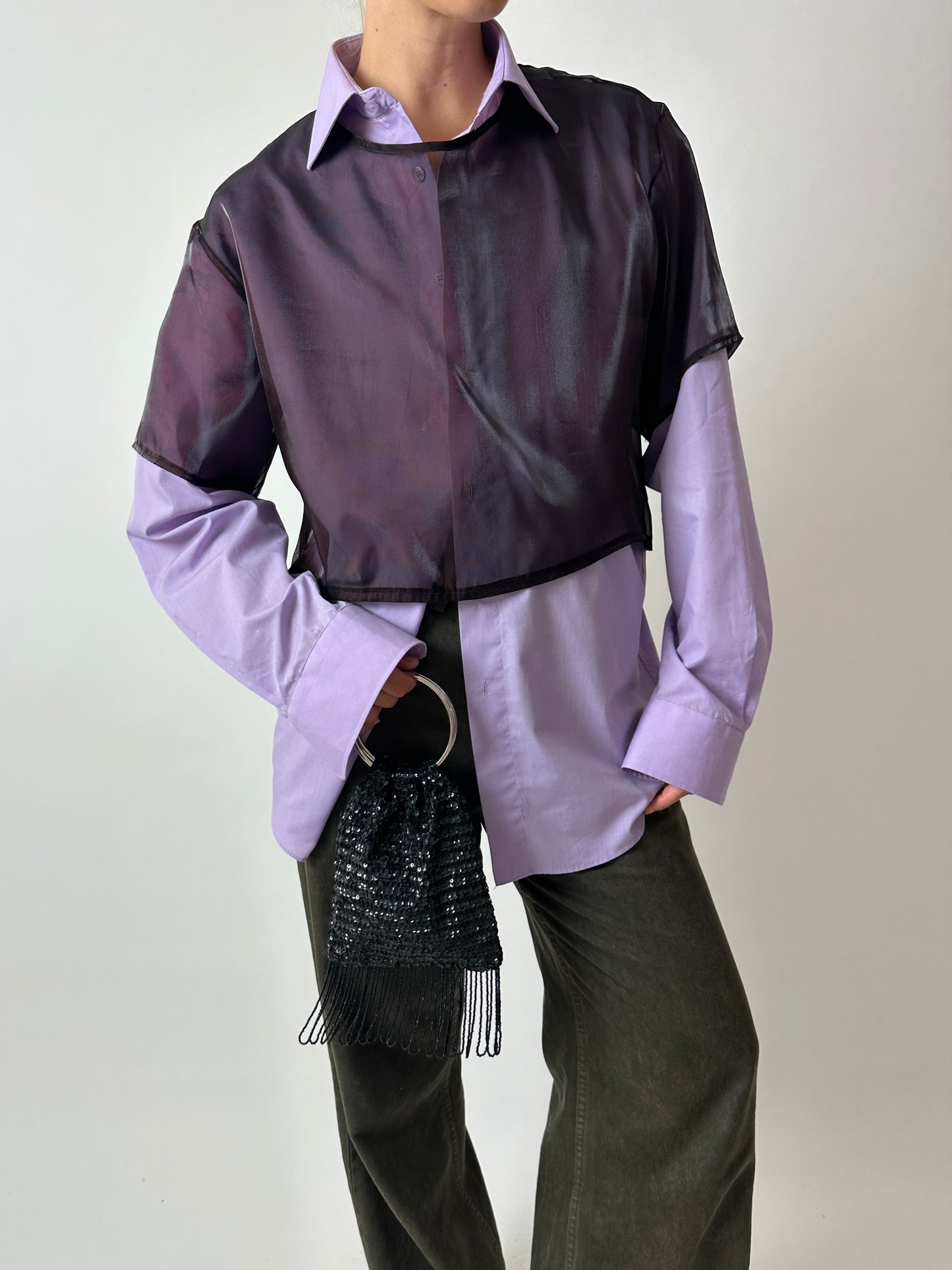 Sheer top | Eggplant