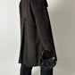 Long Alpaca wool coat | Dark Brown
