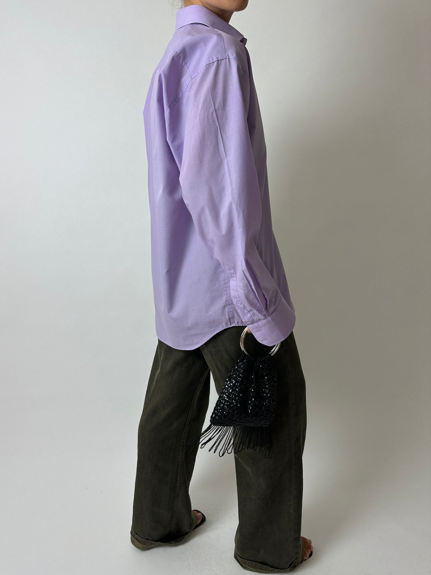 Relaxed cotton shirt | Lilac
