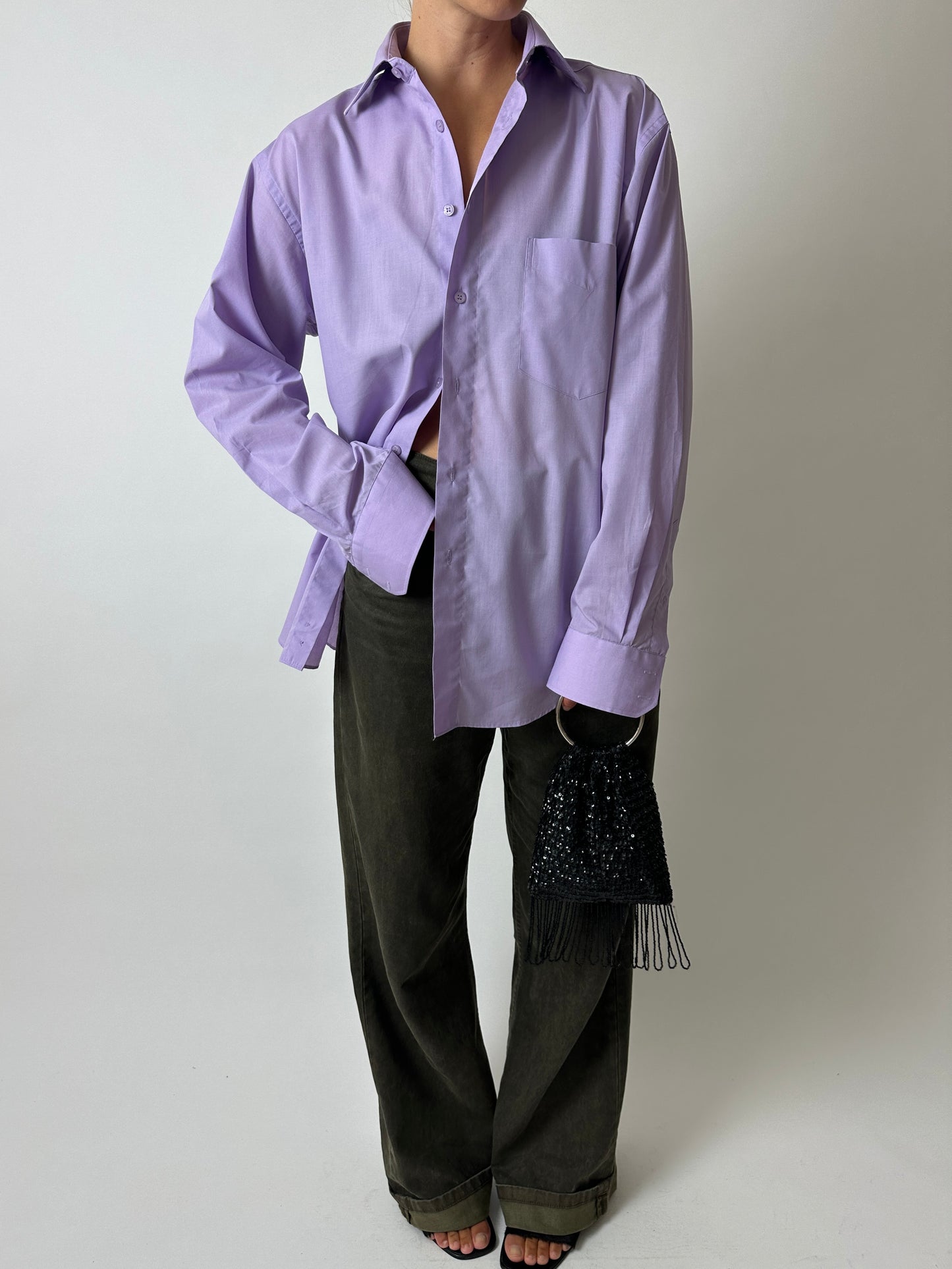 Relaxed cotton shirt | Lilac