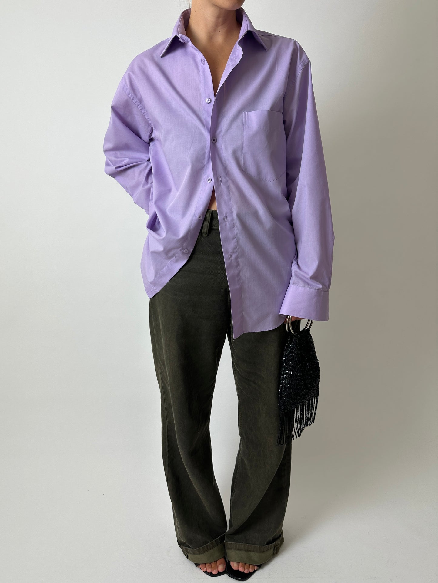 Relaxed cotton shirt | Lilac