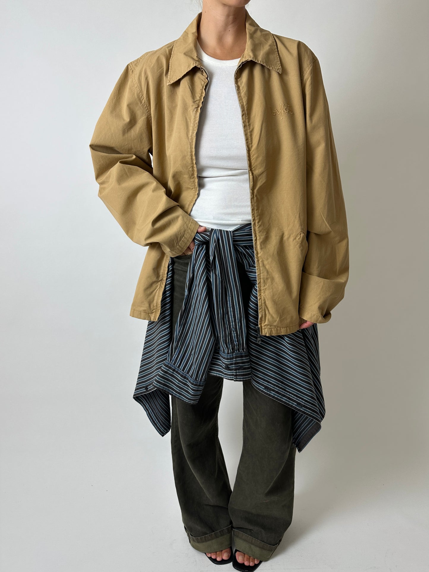 Oversized striped shirt | Brown / Blue