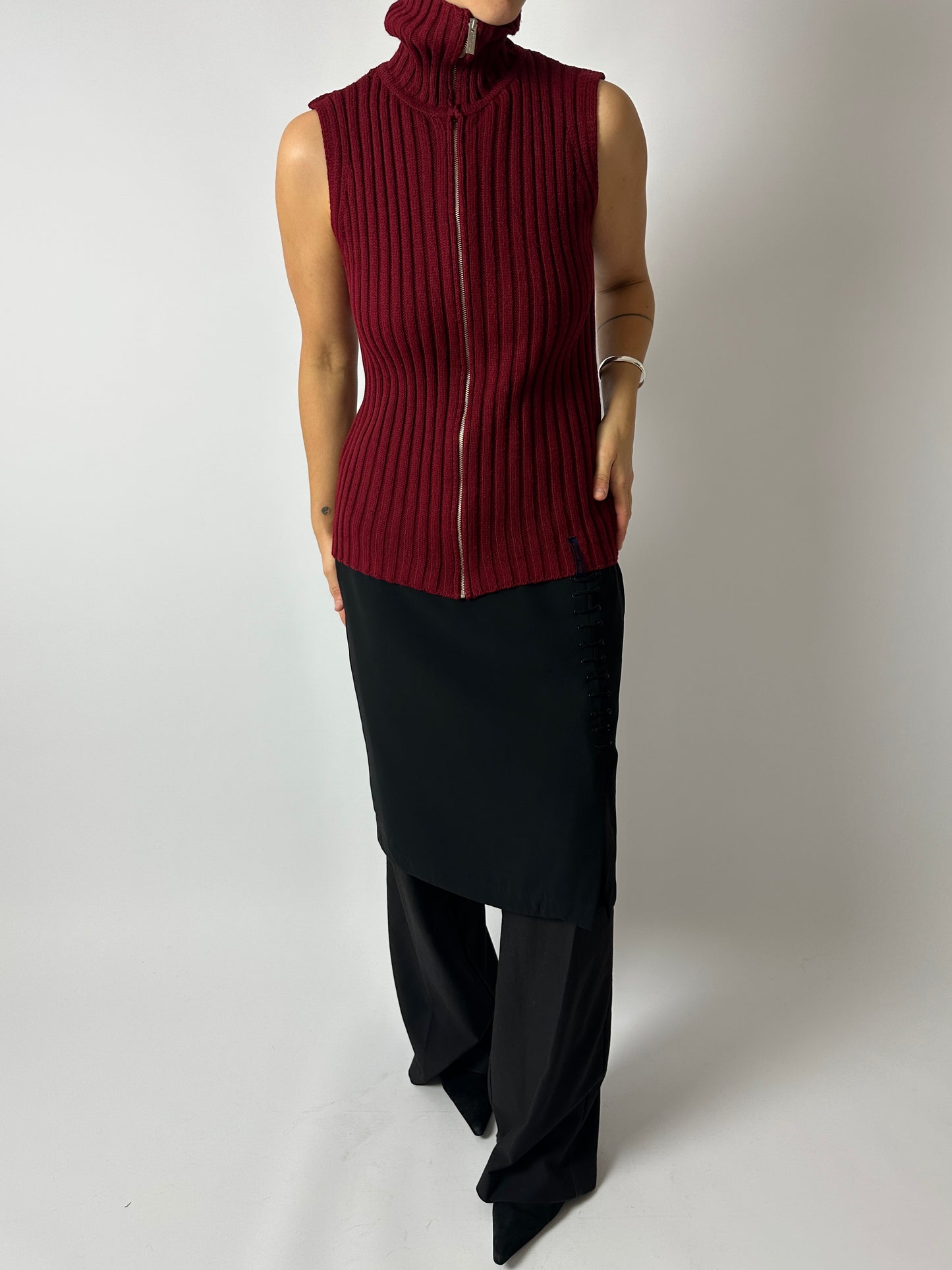 Zip cardigan | Burgundy