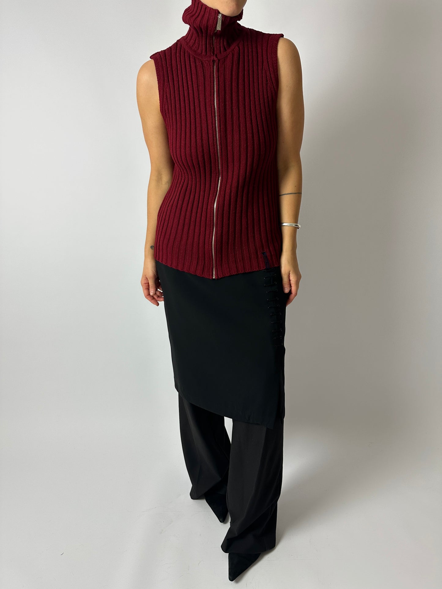 Zip cardigan | Burgundy