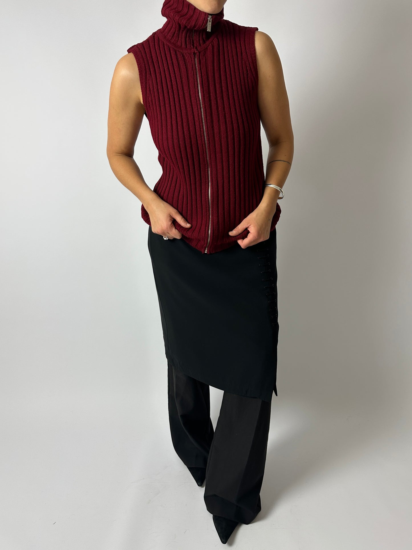 Zip cardigan | Burgundy