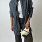 Oversized striped shirt | Brown / Blue
