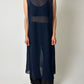 Long sheer dress | Navy