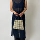 Raffia checked bag | Ecru / navy