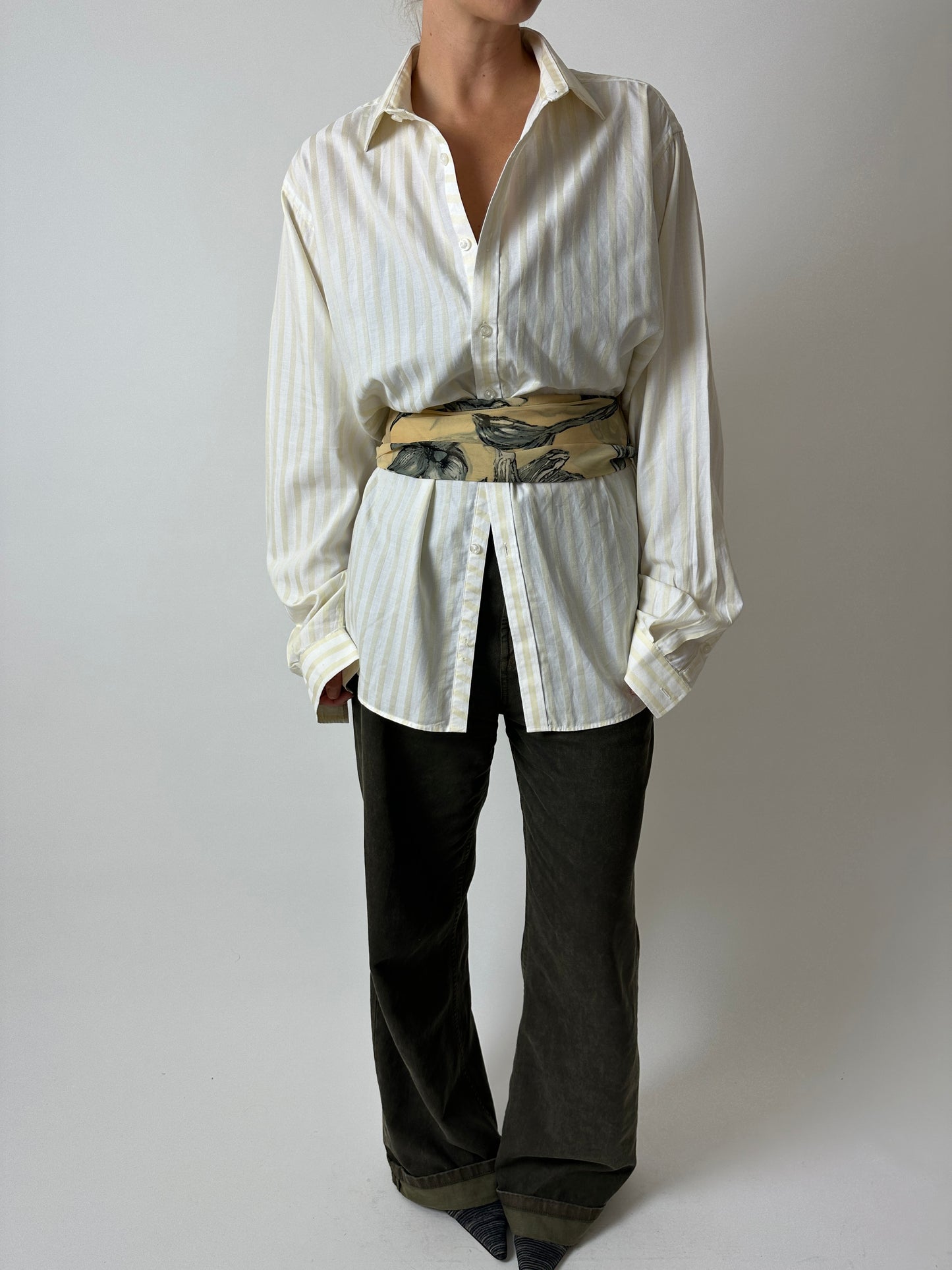 Oversized striped shirt | Off white | Butter