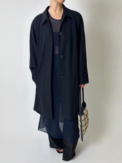 Long Mac coat | Navy