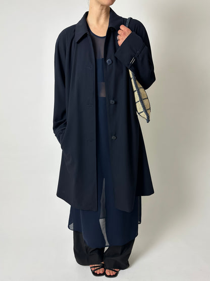 Long sheer dress | Navy