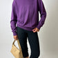 Wool v-neck sweater | Purple