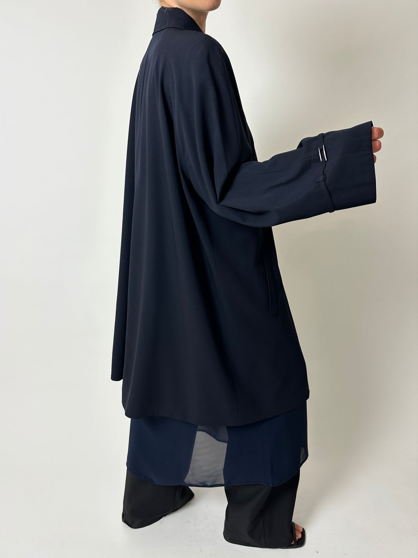 Long sheer dress | Navy