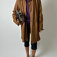 Long leather coat | Brown