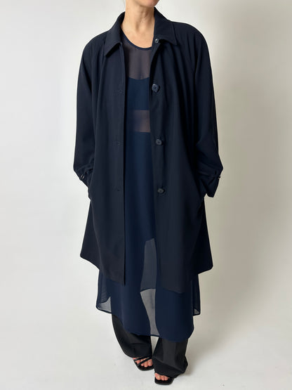 Long Mac coat | Navy