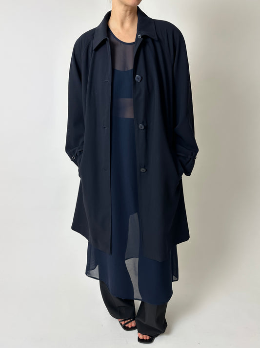 Long Mac coat | Navy