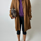 Long leather coat | Brown