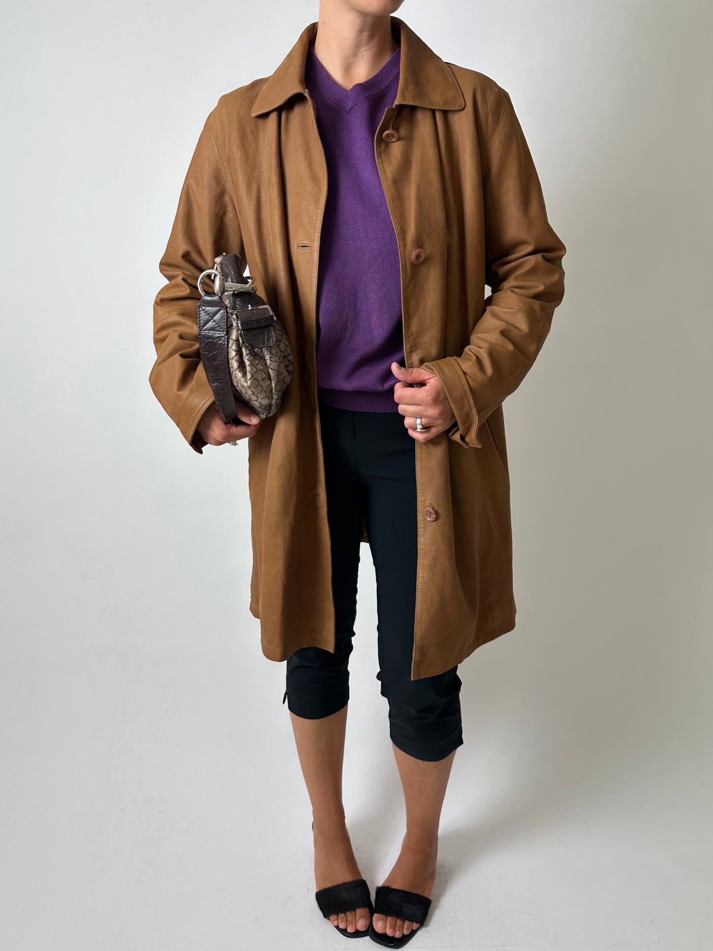 Wool v-neck sweater | Purple