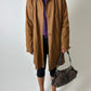 Long leather coat | Brown