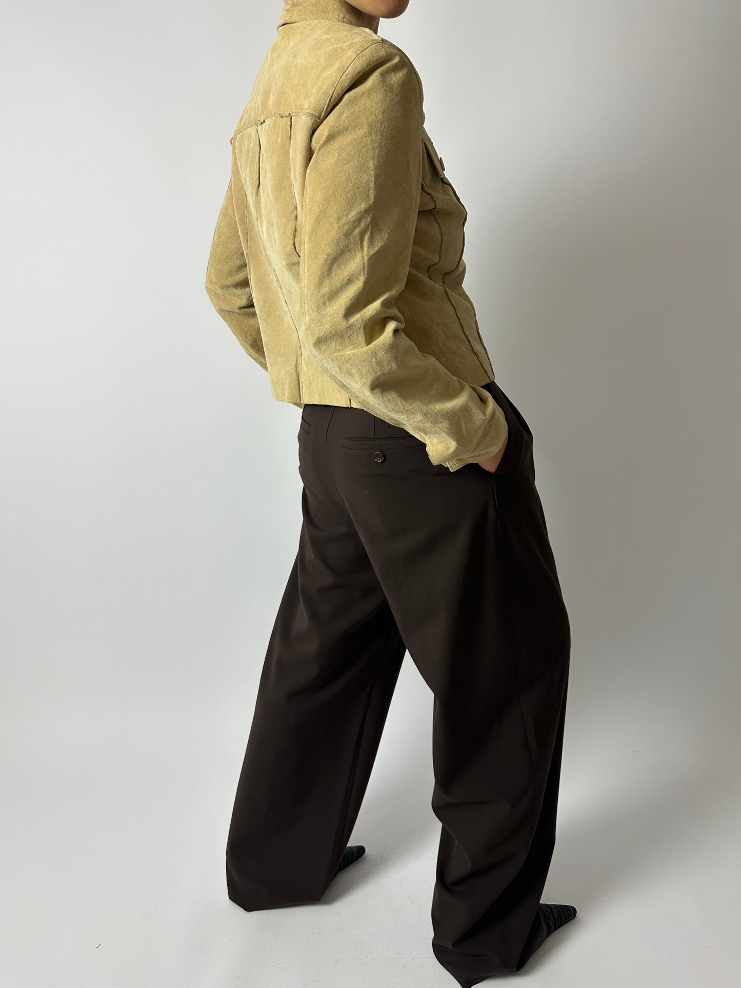 Suede jacket | Butter beige