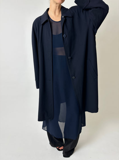 Long sheer dress | Navy