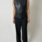 Leather zip vest | Black