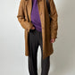 Long leather coat | Brown