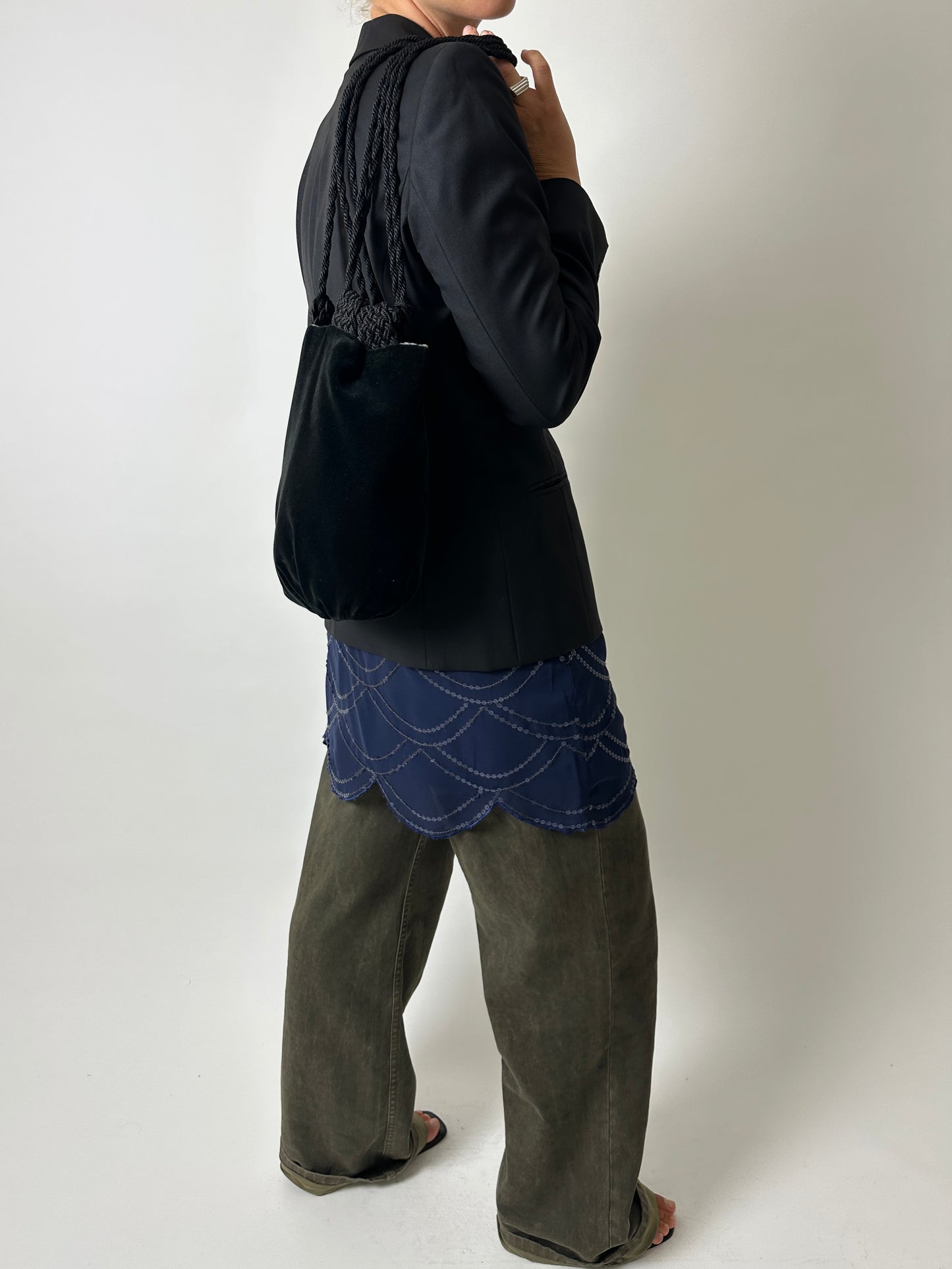 Sheer sequin skirt | Dark Blue