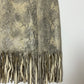 Leather snake fringed skirt | Beige