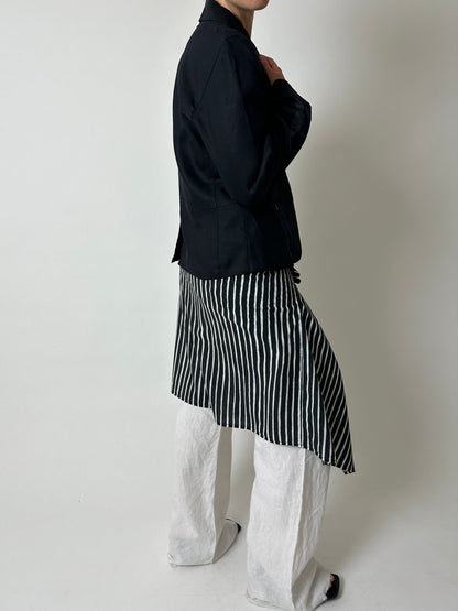 Linen blazer jacket | Black