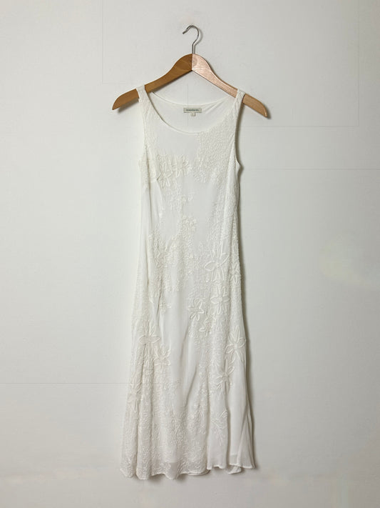 Sheer flower dress | Off white