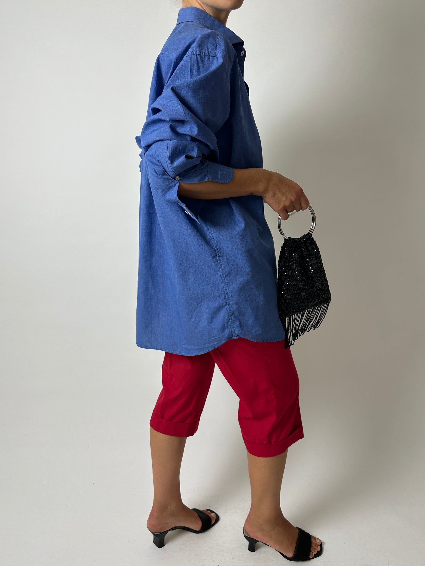 Capri stretch trousers | Red