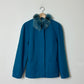 Wool fur blazer jacket | Capri blue