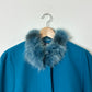 Wool fur blazer jacket | Capri blue
