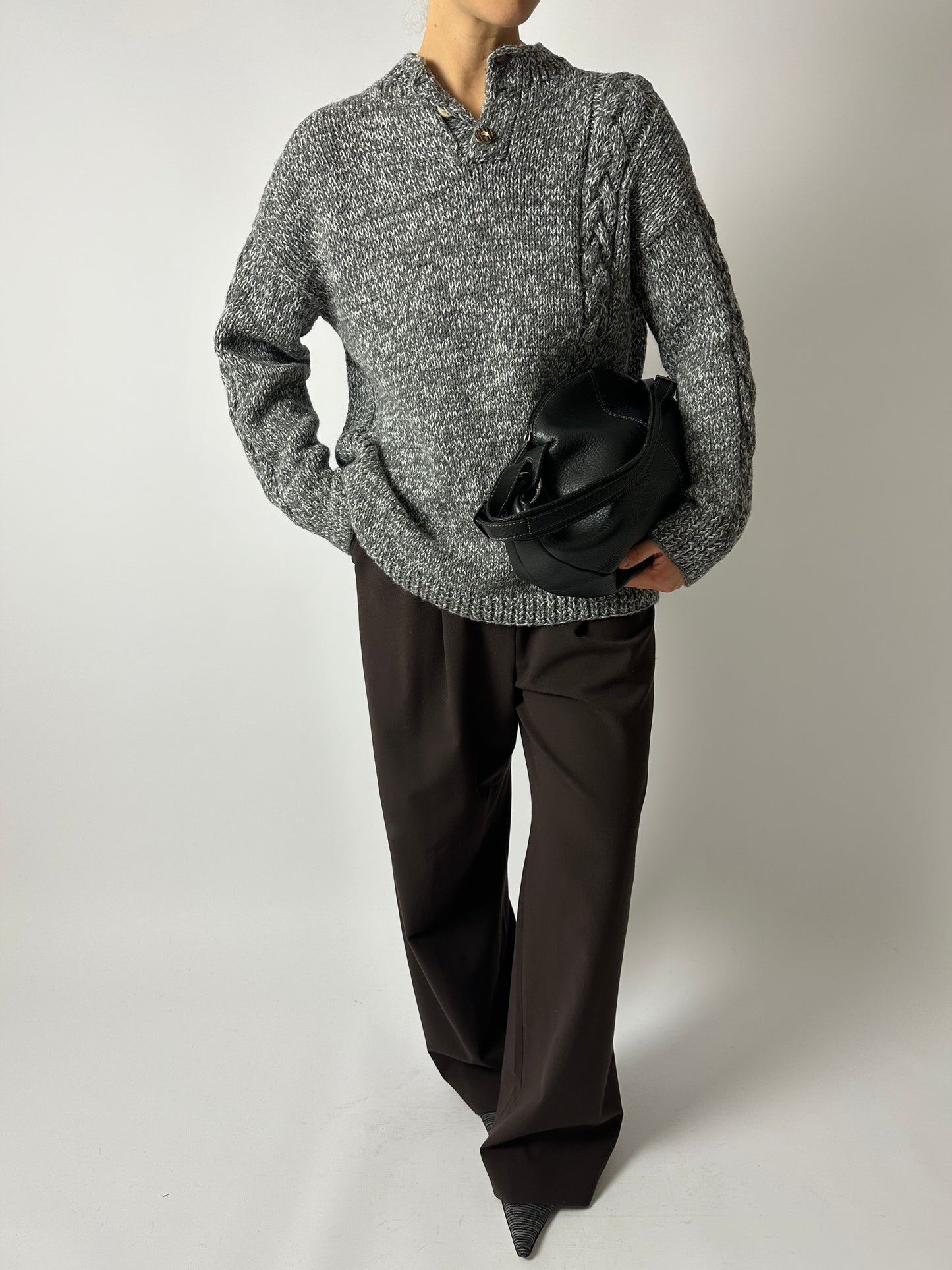 Chucky wool sweater | Grey / Off white