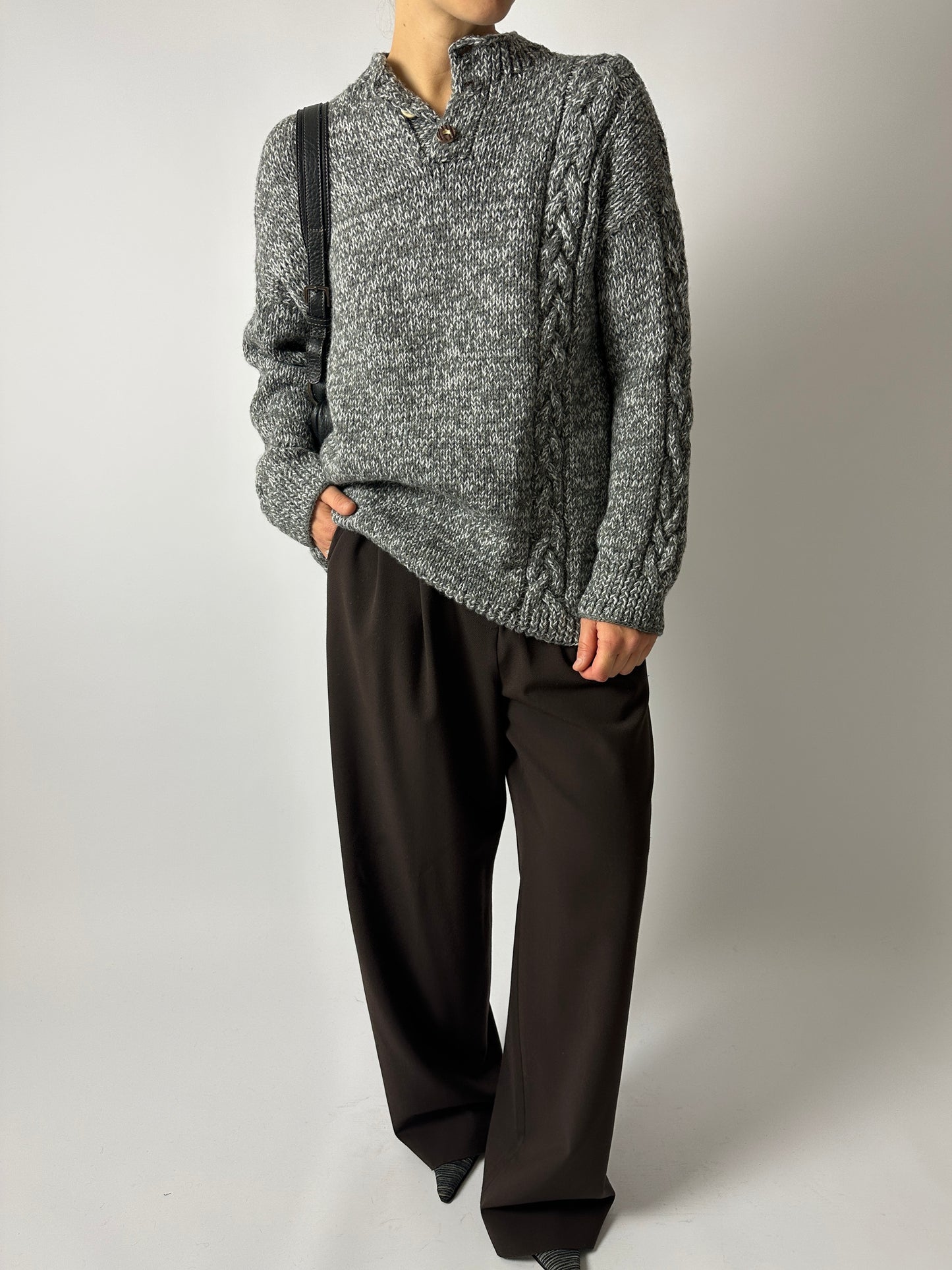 Chucky wool sweater | Grey / Off white