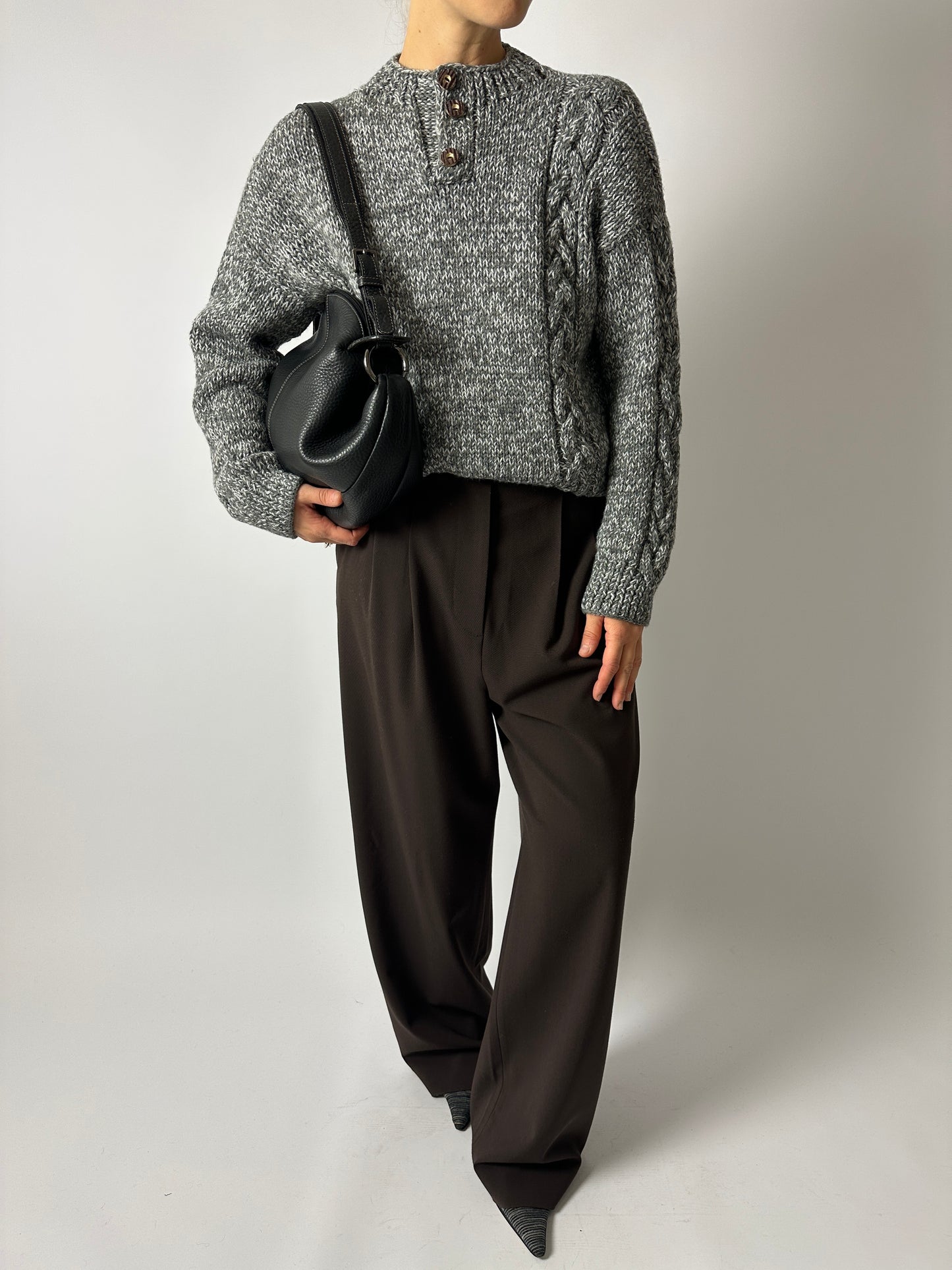 Chucky wool sweater | Grey / Off white