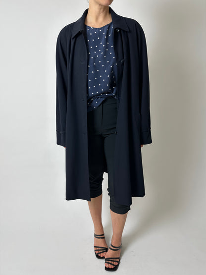 Silk dotted top | Blue / White